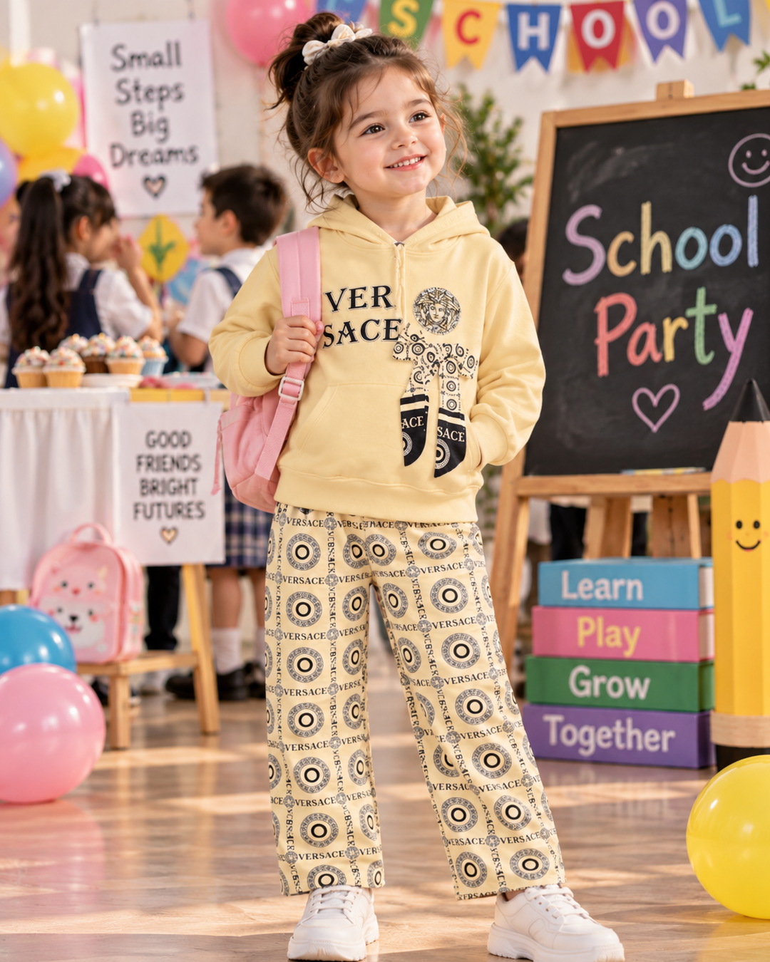 Little Luxe Medallion Hoodie Set