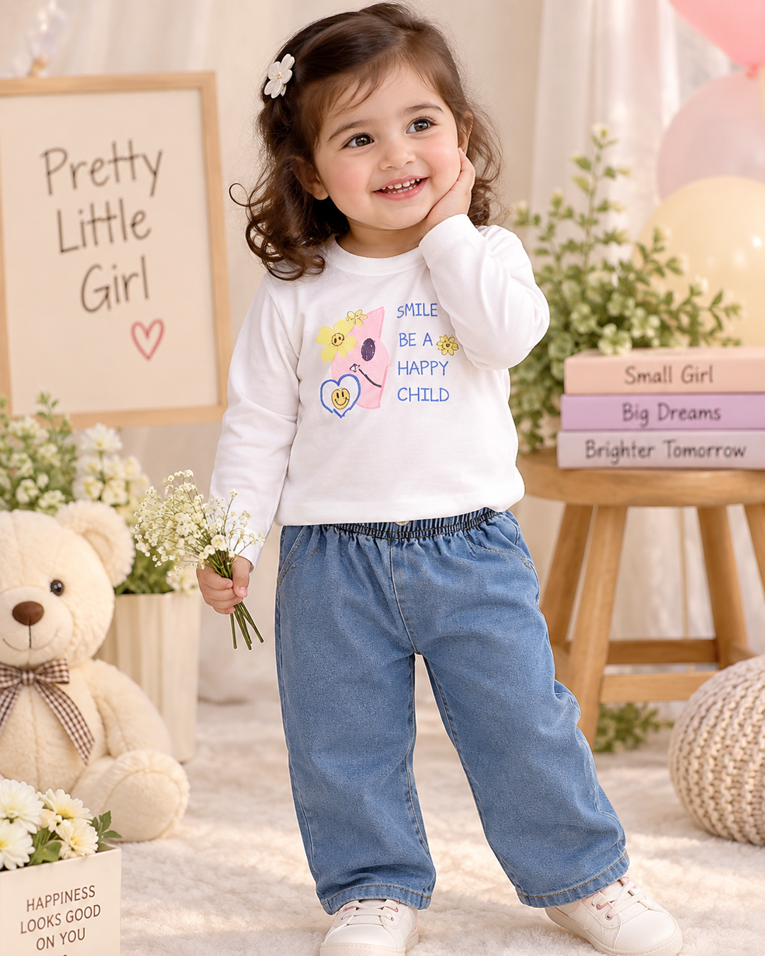 Happy Bloom Denim Set