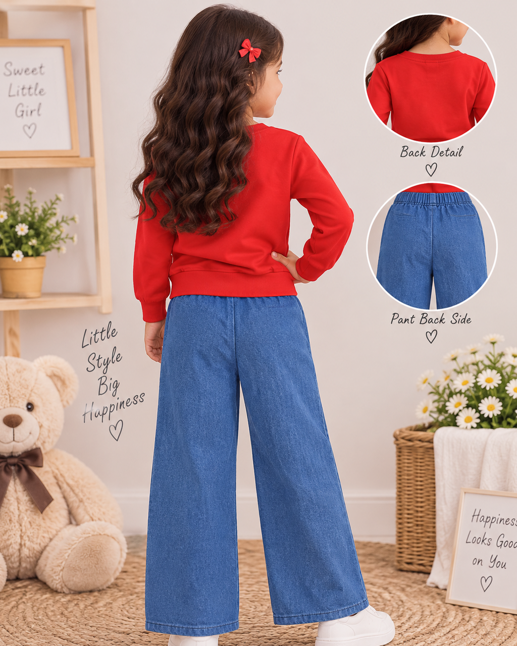 Ruby Bow Denim Set