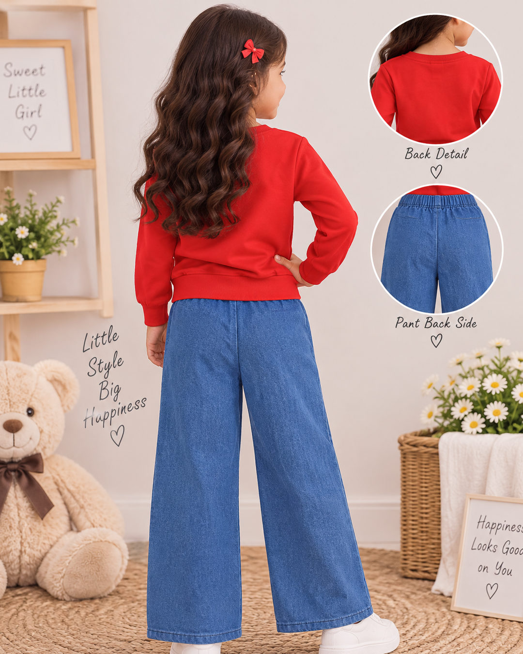 Ruby Bow Denim Set