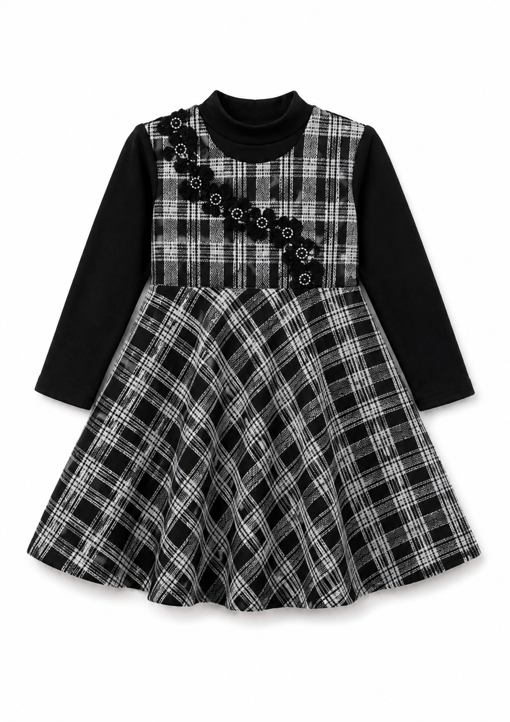 Black Pearl Plaid Dress