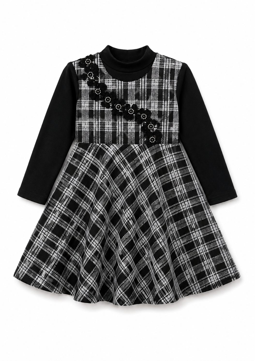 Black Pearl Plaid Dress