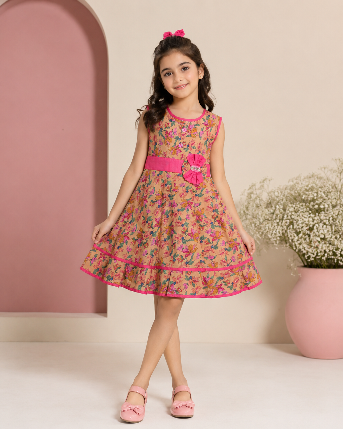 Pink Floral Party Dress