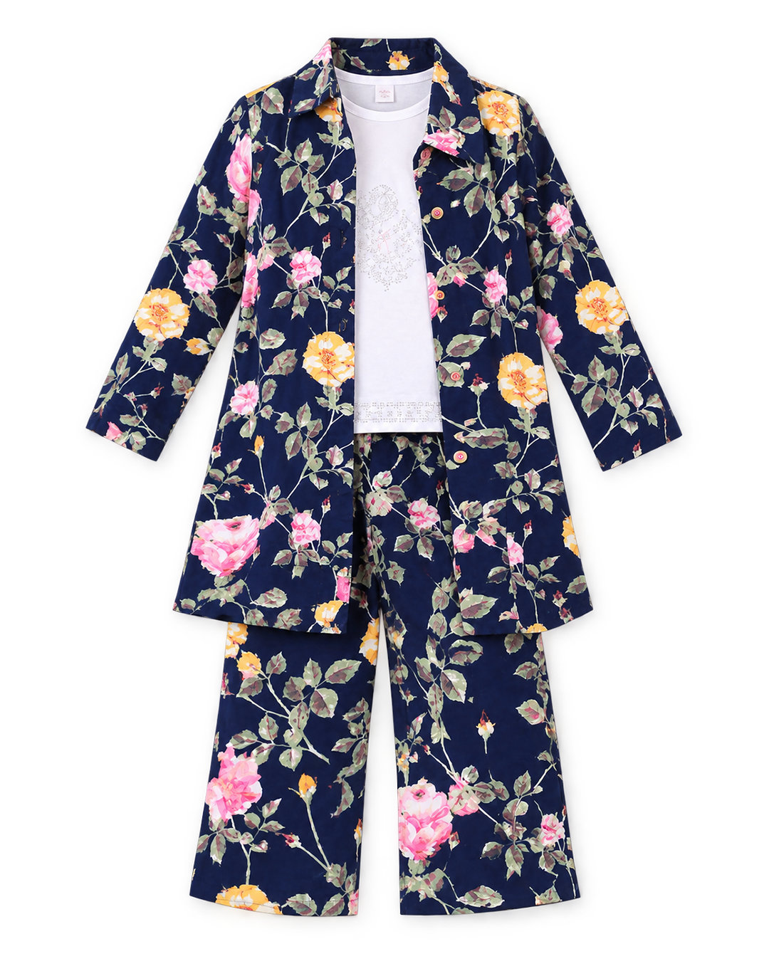 Blue Petal Elegance  cotton