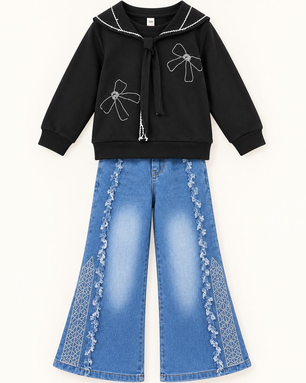 Bow & Heart Denim Set