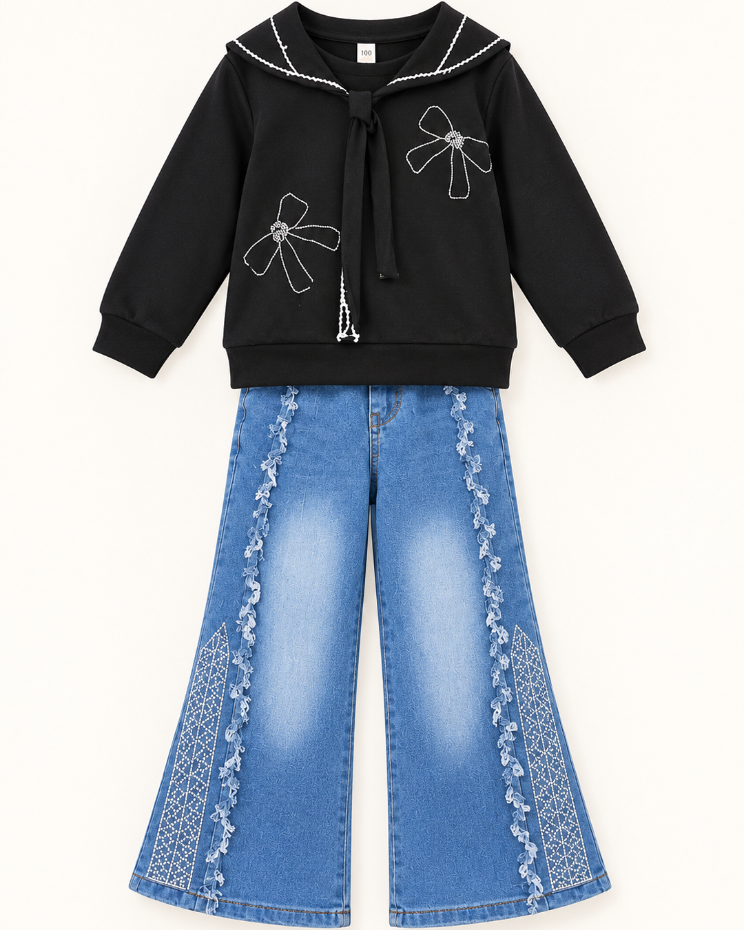 Bow & Heart Denim Set