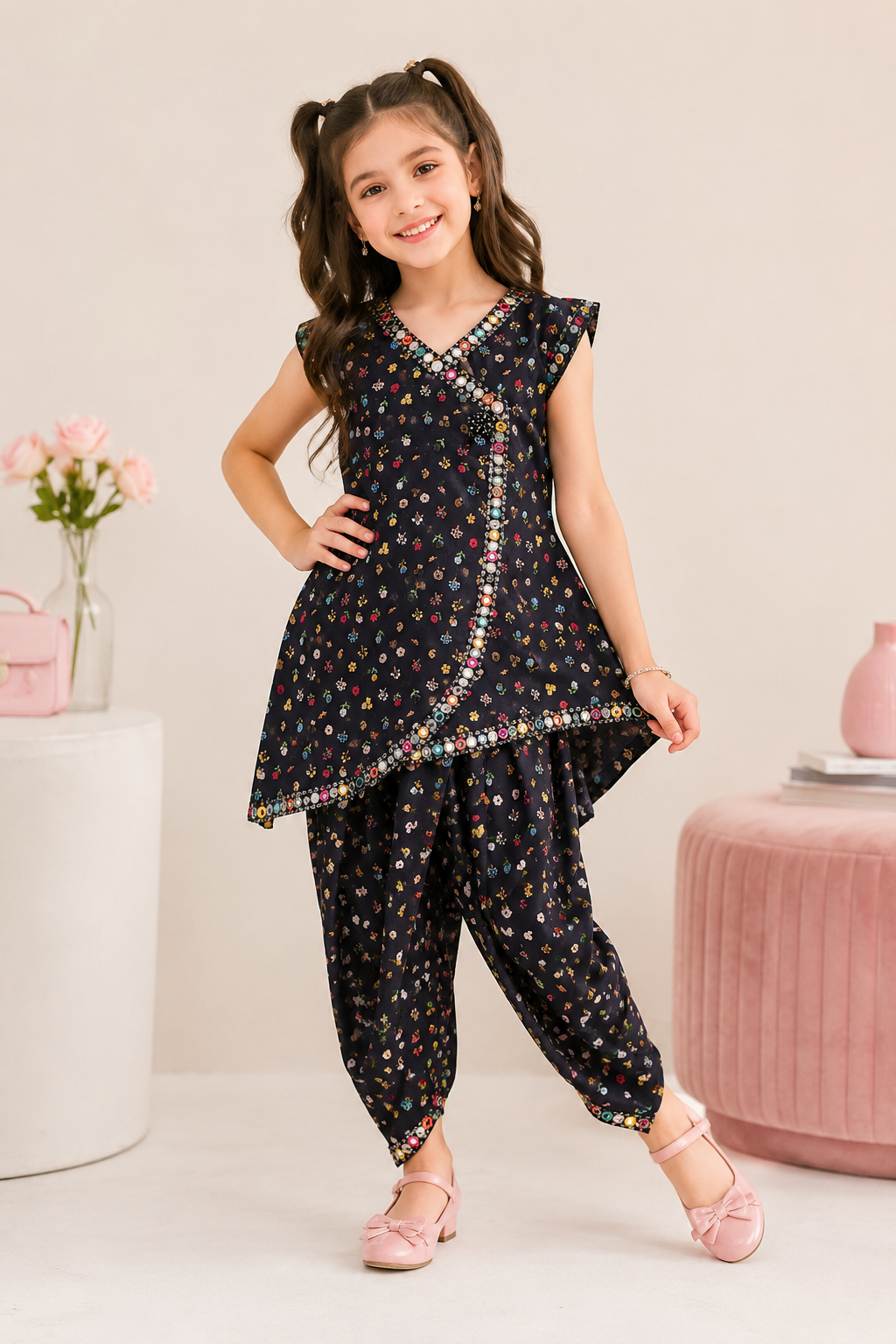 Little Blossom Black Co-Ord Set