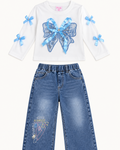 Blue Bow Bliss Denim Set