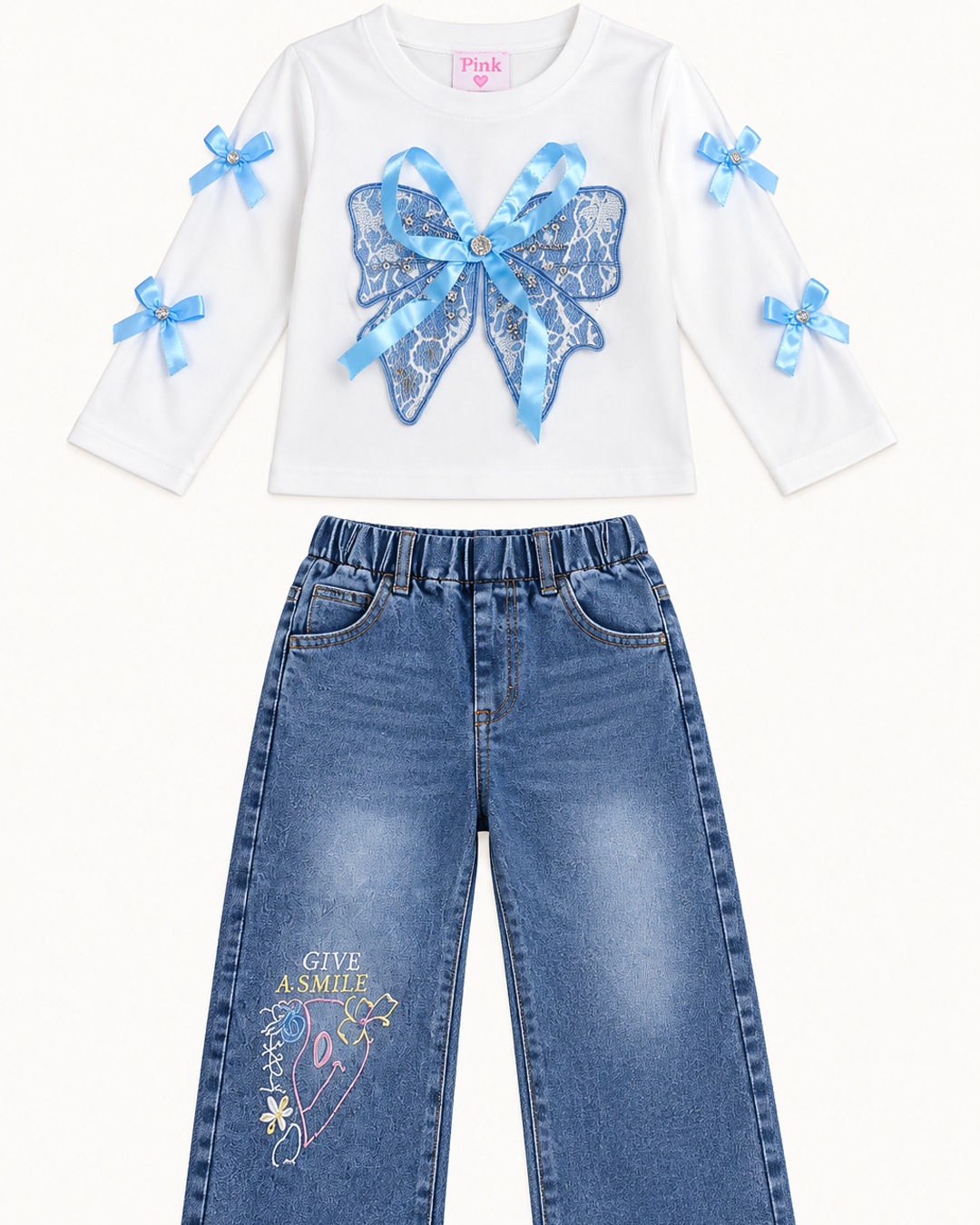 Blue Bow Bliss Denim Set