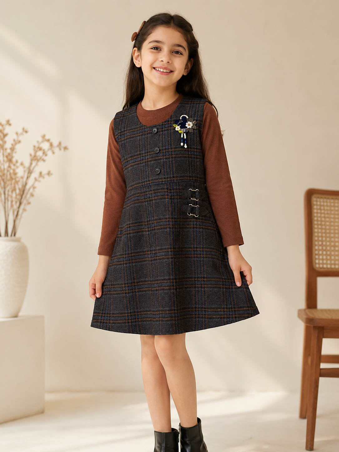 Cocoa Plaid Charm
