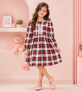 Cherry Plaid Lace Dress