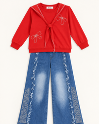 Ruby Bow Denim Set